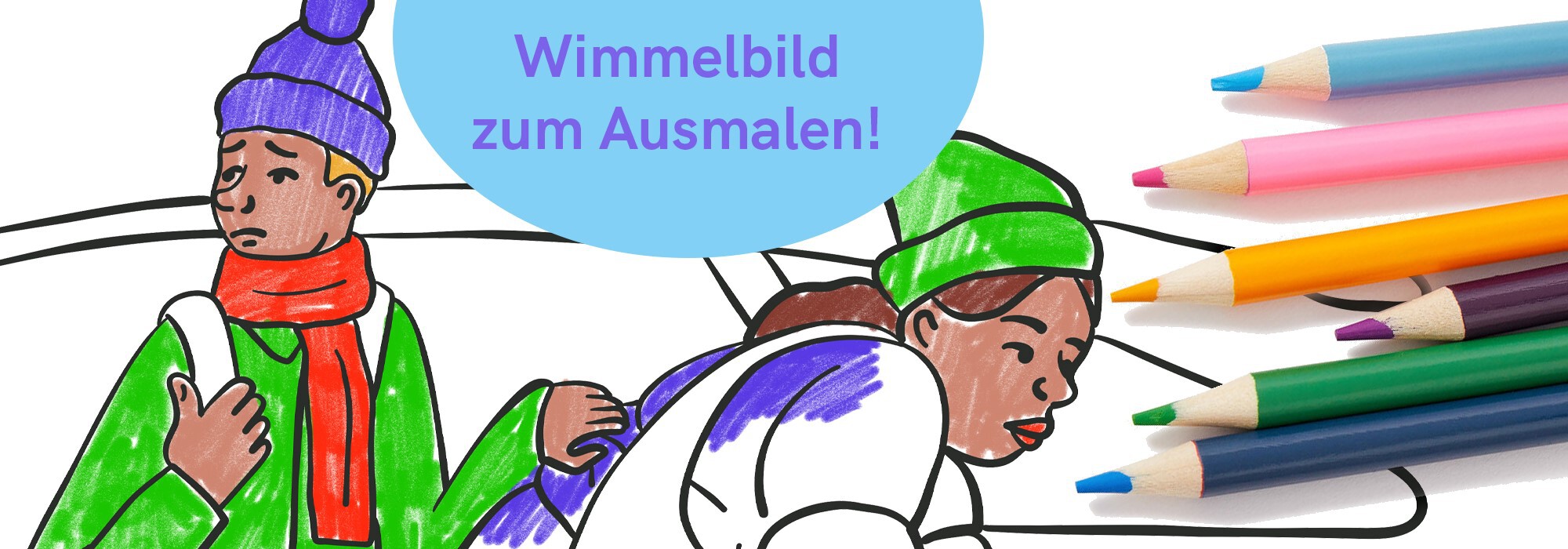 Wimmelbild zum Ausmalen